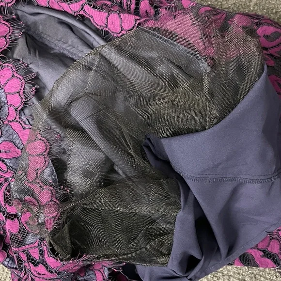 Eliza J Deep Purple Lace Long Sleeve Dress Mother of the Bride cocktail formal - Picture 6 of 6